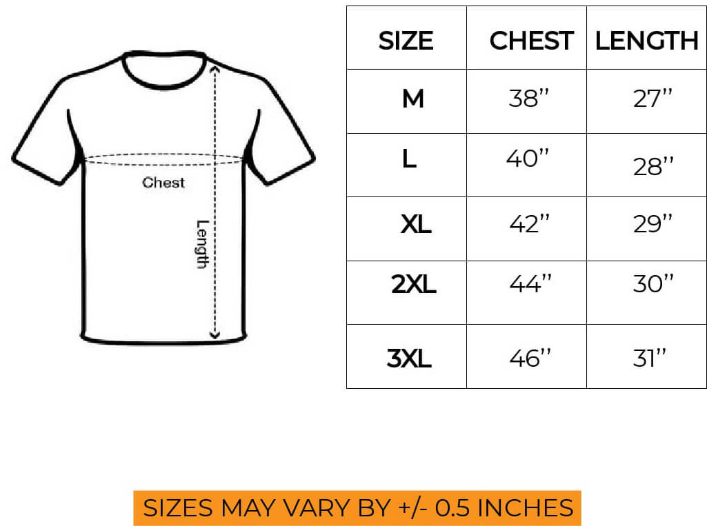 Large Shirt Size Chart