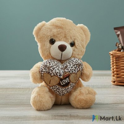 Heart pillow hugging cute teddy