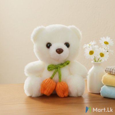 White cute teddy - Bag key tag chain