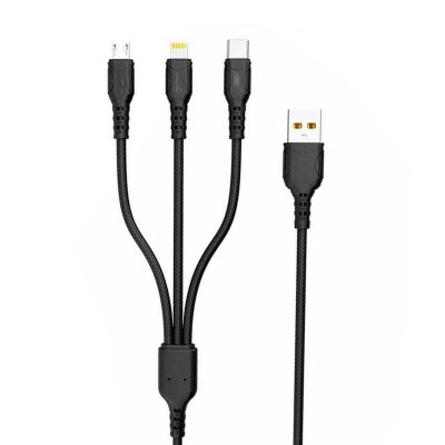3 in 1 Fast Charge Cable VDENMENV – Type-C / Micro USB / Lightning